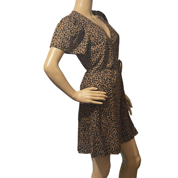 Madewell‎ Women's Leopard Cheetah Wrap Style Dress XS - Picture 3 of 8